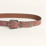 Sophia Pink Floral Leather Belt