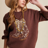 Cowgirl Kisses Sequin Sweater