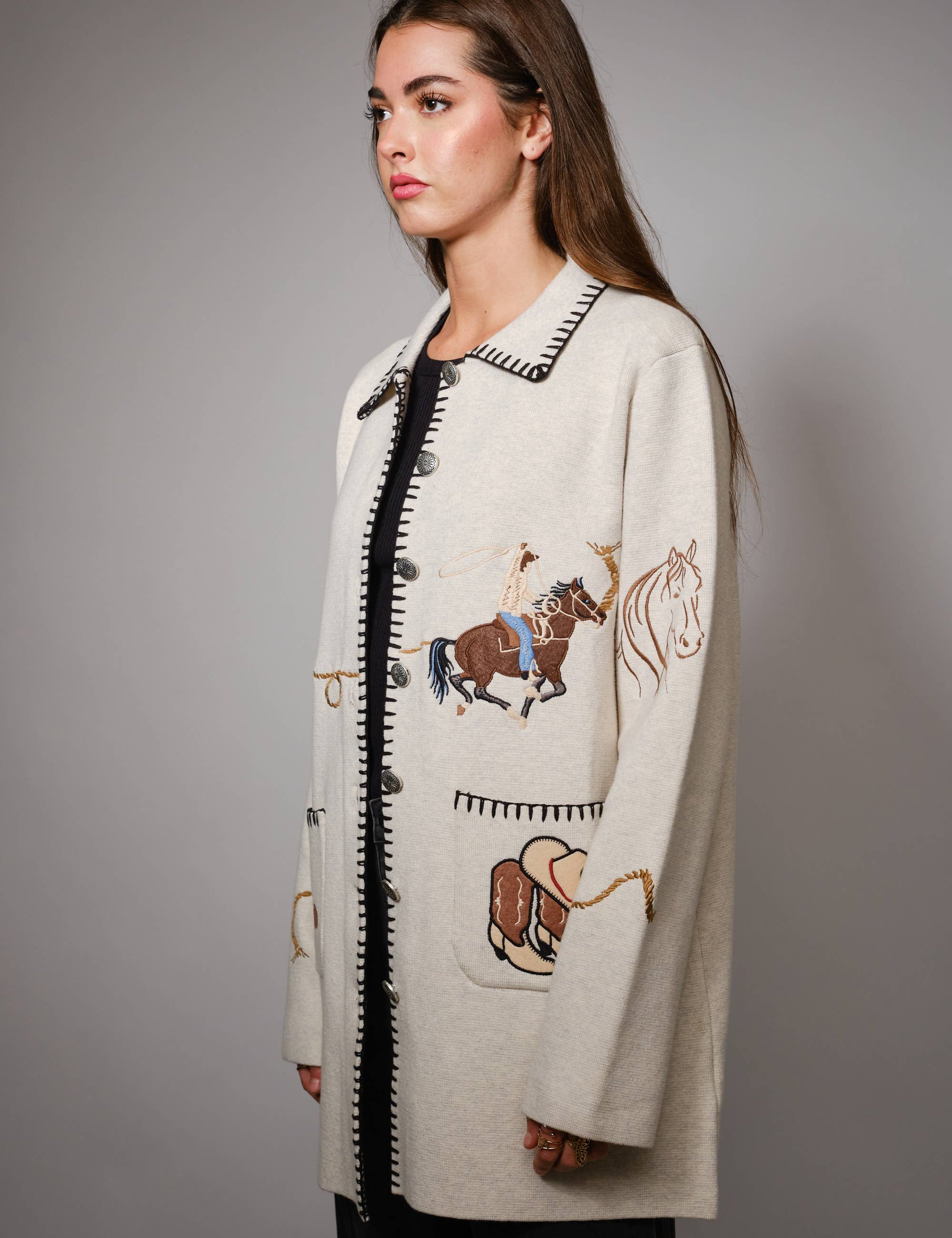 Western Long Button-Up Jacket