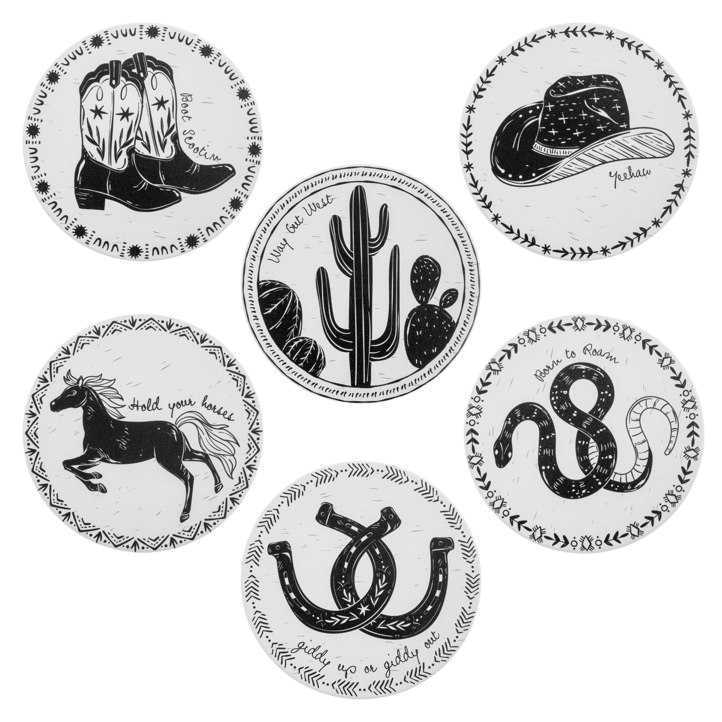 Boho Western Cowgirl Coasters (6 pack)