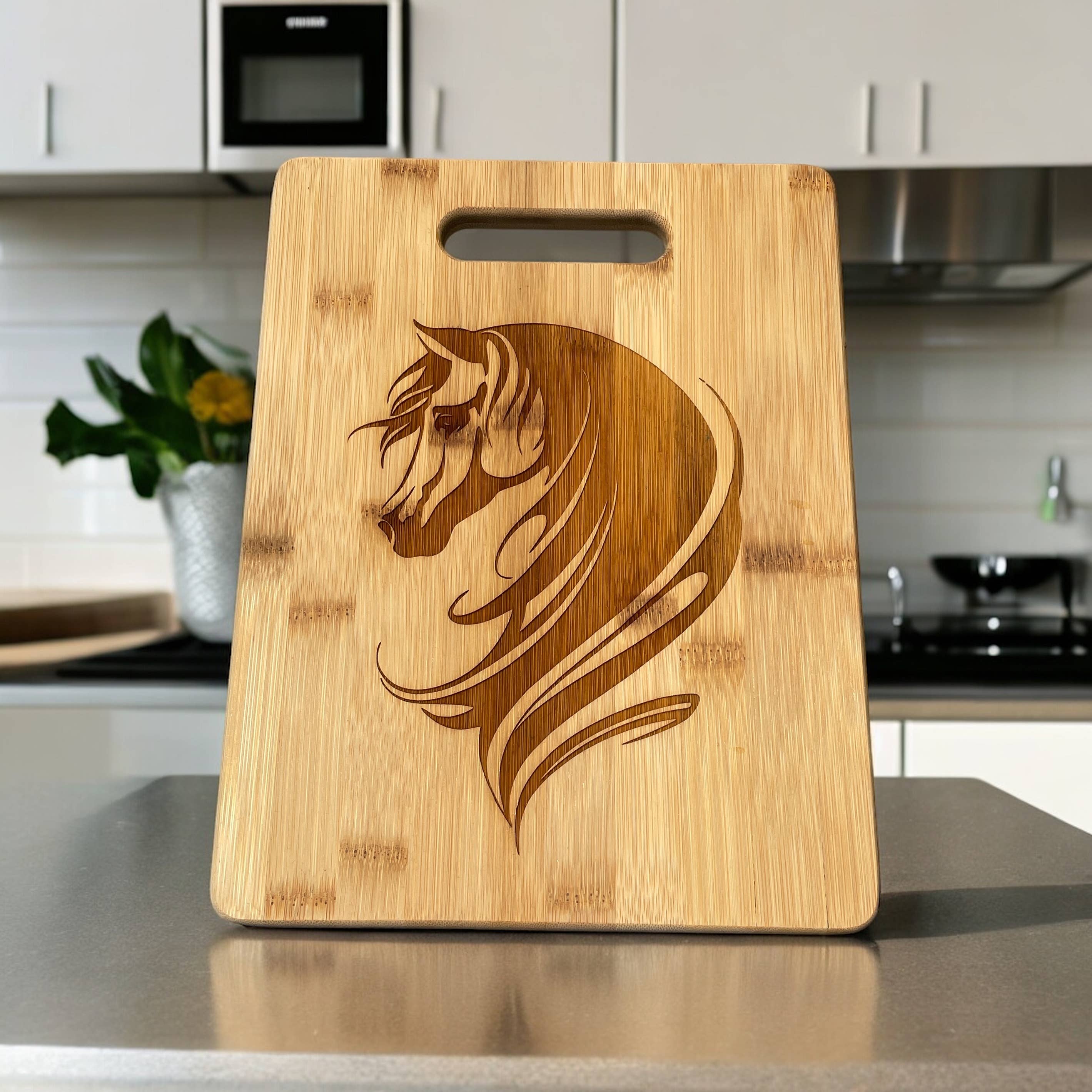 horse portrait cutting board