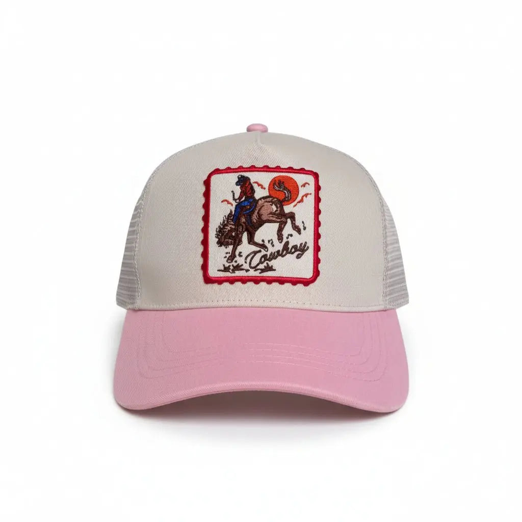 Cowboy Patch Pink Hat - Bridle Up Hope Shop