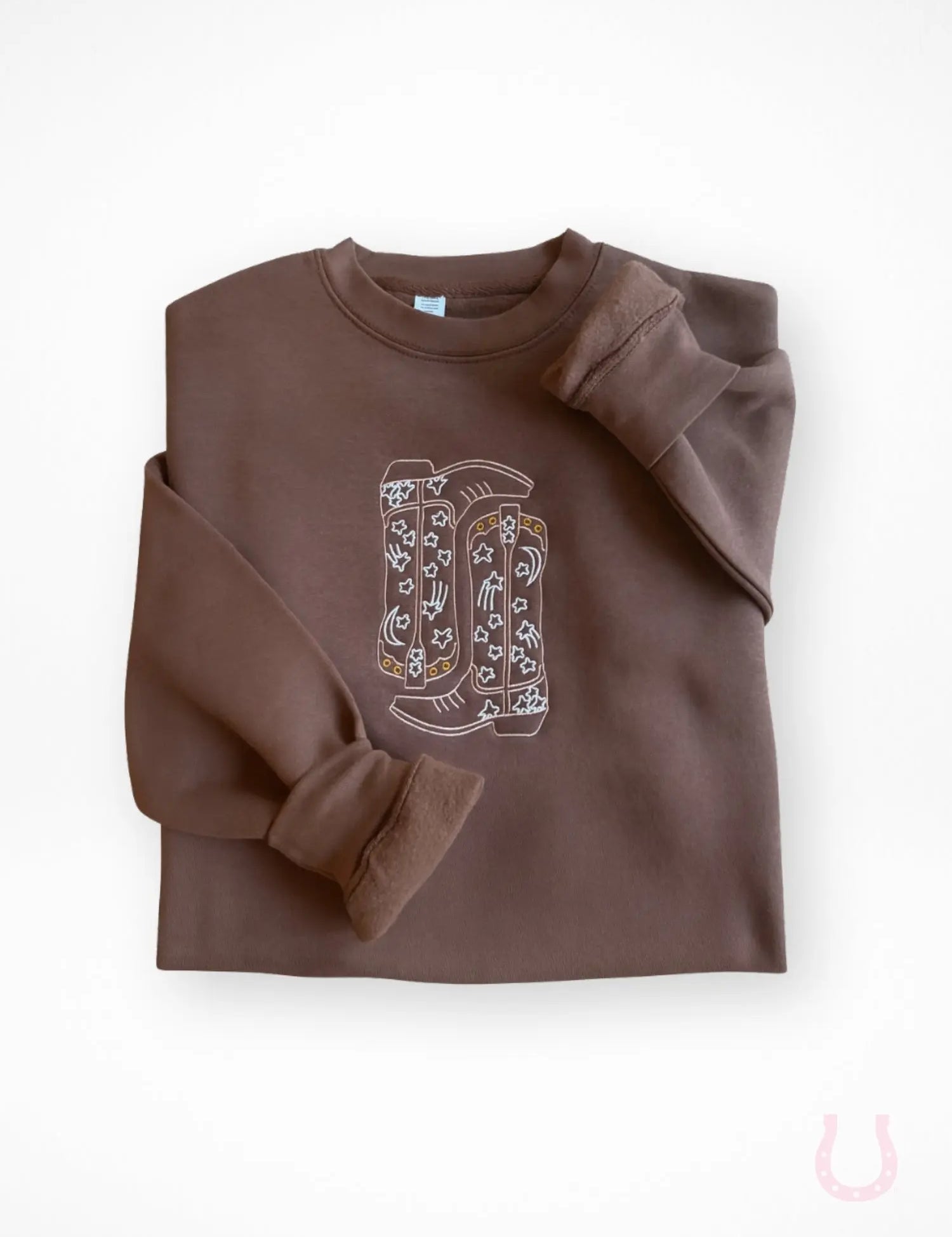 Cowgirl Boots Embroidered Sweatshirt - Bridle Up Hope Shop