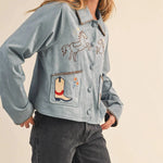 Cowgirl Embroidered Suede Jacket - Bridle Up Hope Shop