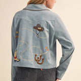Cowgirl Embroidered Suede Jacket - Bridle Up Hope Shop
