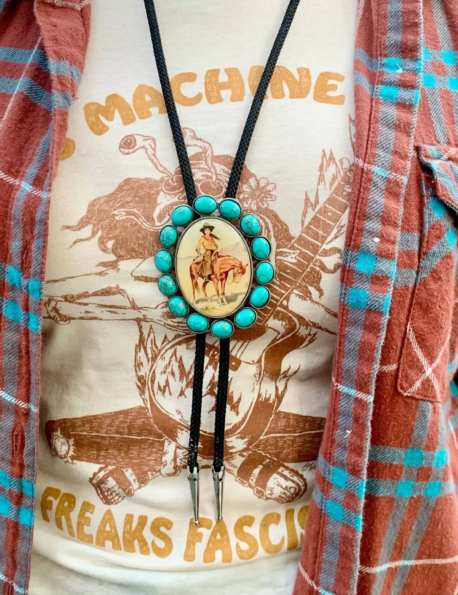 Cowgirl Turquoise Bolo Tie - Bridle Up Hope Shop
