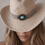 Cowgirl Turquoise Concho Hat - Bridle Up Hope Shop