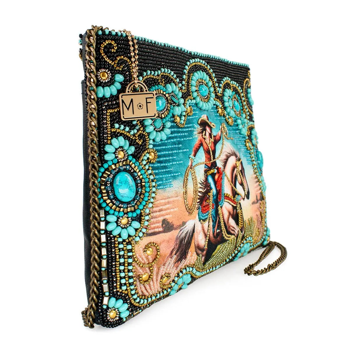 Cowgirl Turquoise Hand - Beaded Purse - Bridle Up Hope Shop
