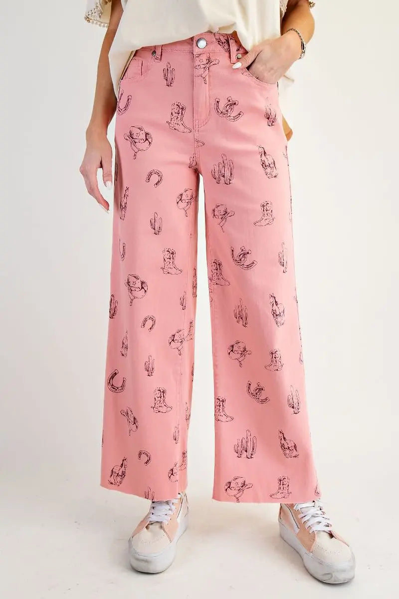 Cowgirl Washed Pants - Bridle Up Hope Shop