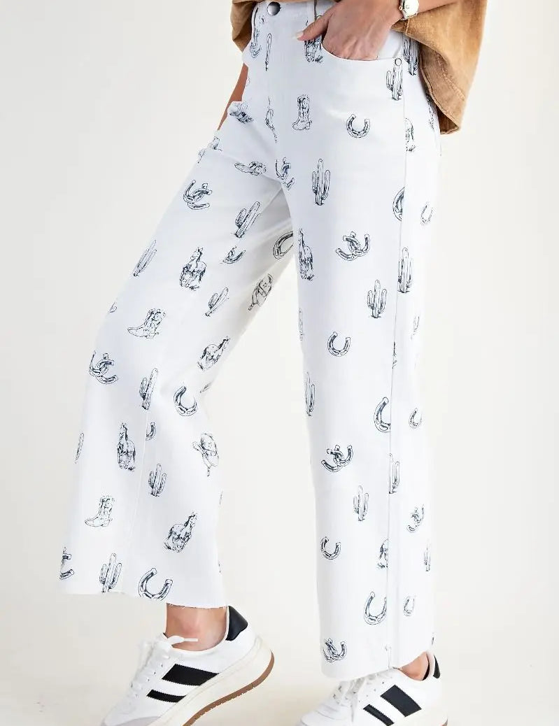 Cowgirl Washed Pants - Bridle Up Hope Shop