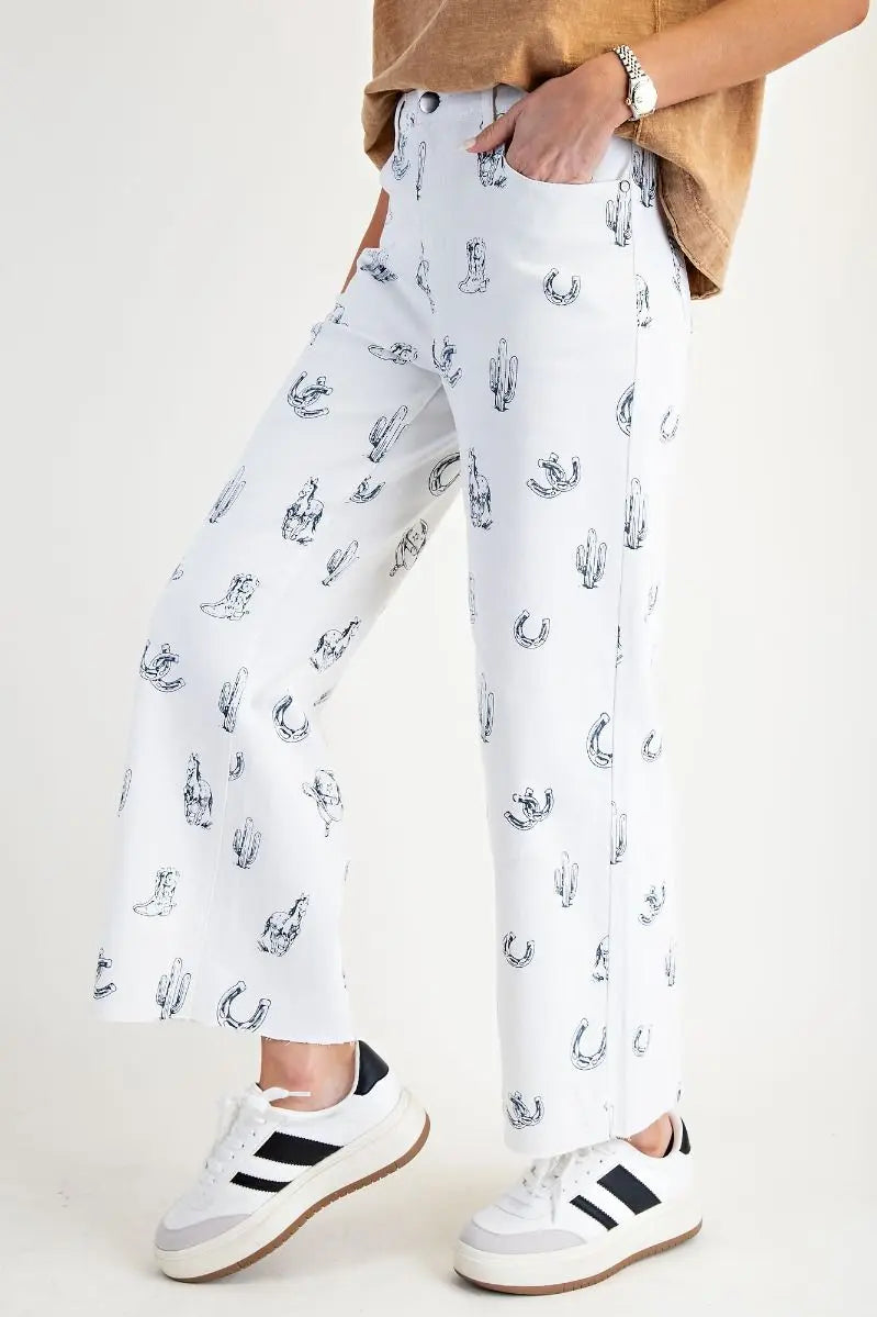 Cowgirl Washed Pants - Bridle Up Hope Shop
