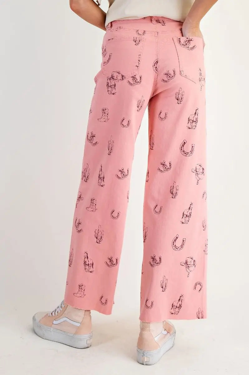 Cowgirl Washed Pants - Bridle Up Hope Shop