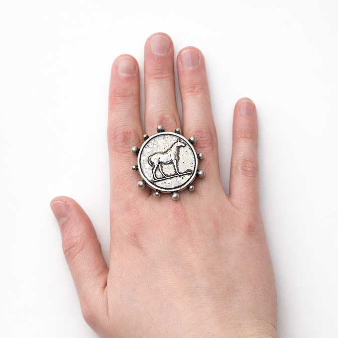 Horse Coin Cuff Ring