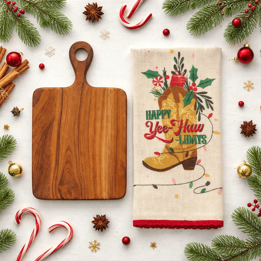 Cutting board/Yeehaw Tea Towel Gift Set - Bridle Up Hope Shop