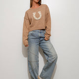 cropped horseshoe sweater