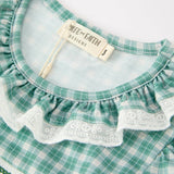 Horse Smocked Mint Plaid Dress