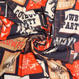AV3008 WESTERN COWBOY PRINT WILD RAG 28x28 Faire - Avery