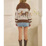 Whimsy Hooves Knit Cardigan (Mocha)