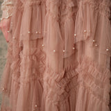 Ruby Ruffle Tulle Skirt With Pearls