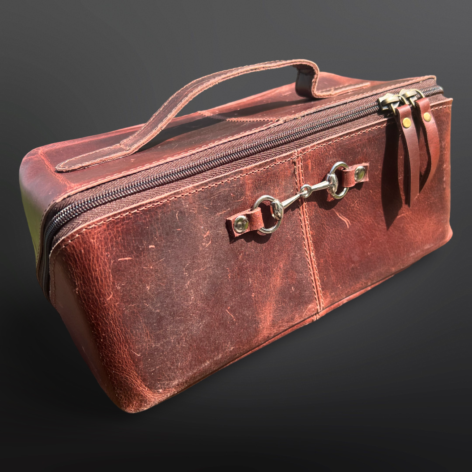 Equestrian Leather Toiletry Bag