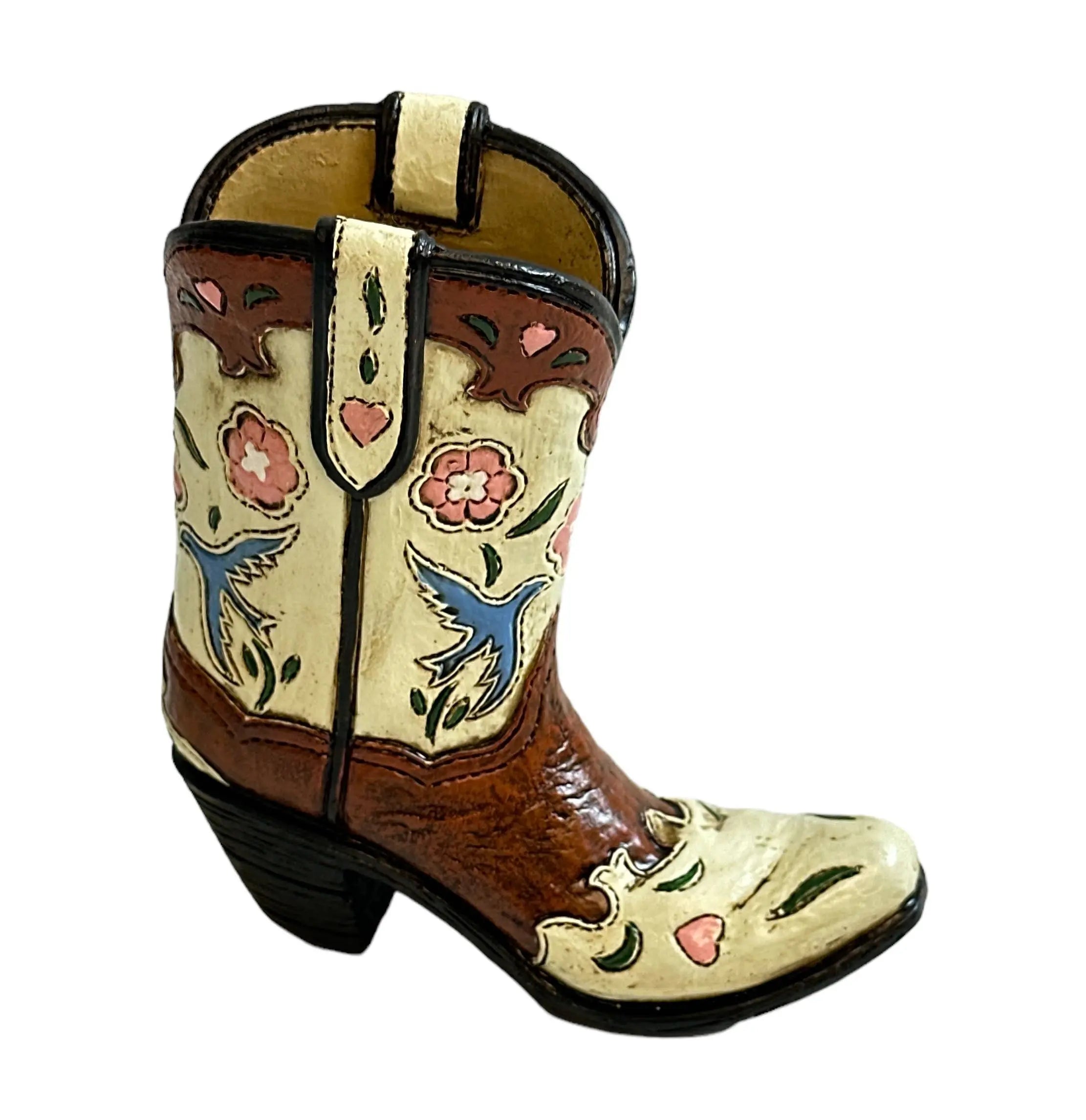 Western Country Cowboy Boot Freestanding Figurine De Leon Collections