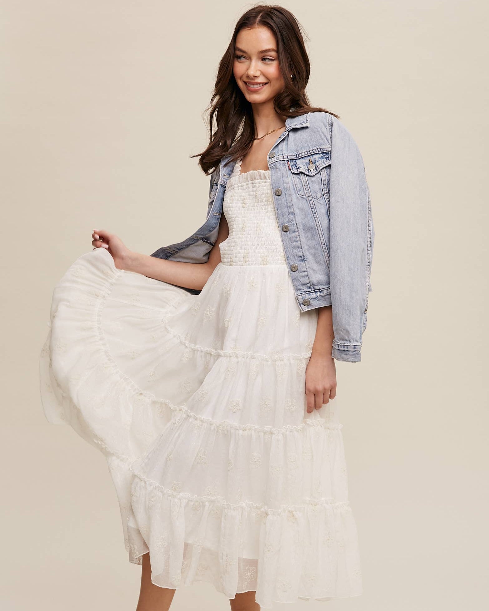 Daisy Embroidered Smocked Dress