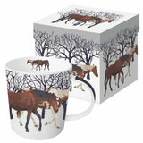 winter horses mug