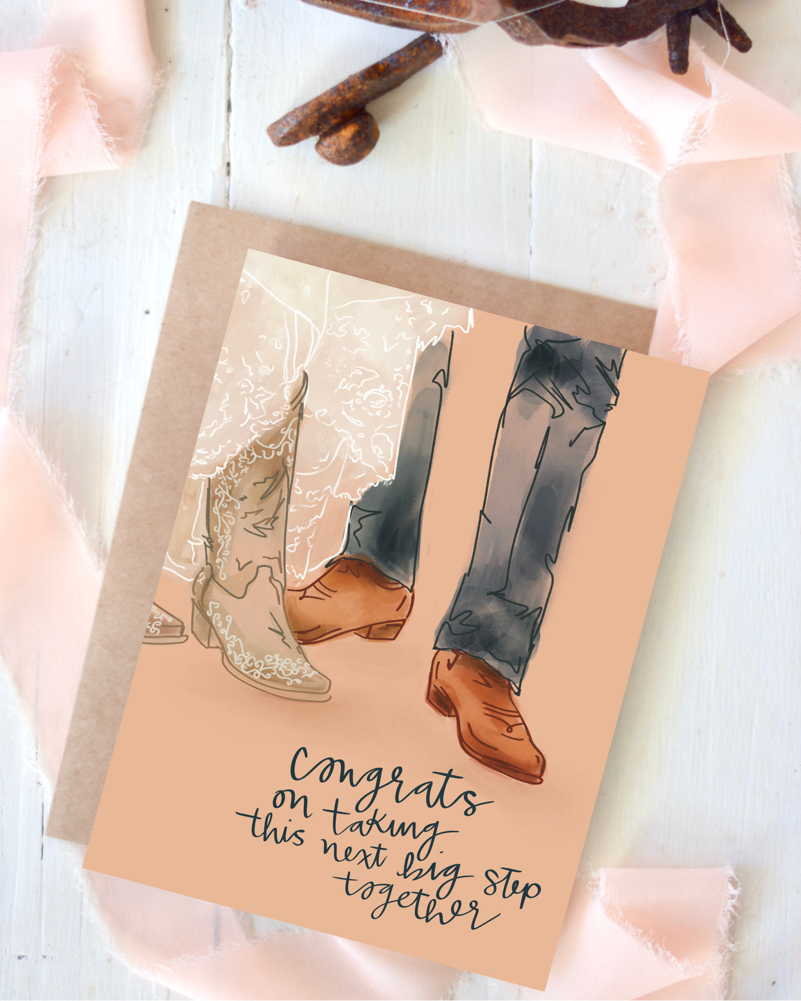 Congrats Western Wedding Card