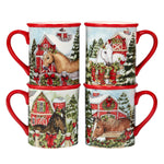 White Christmas Horse Mug