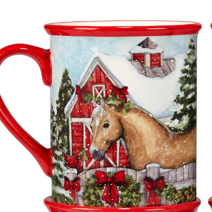 Palomino Christmas Horse Mug