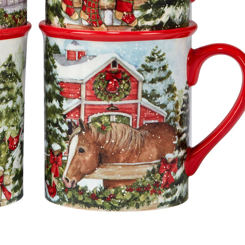 Chestnut Christmas Horse Mug