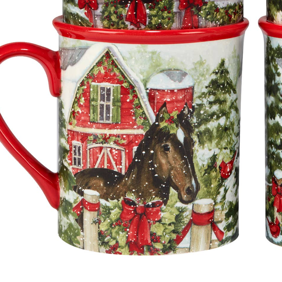 Bay Christmas Horse Mug