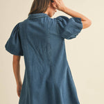 lasso bow denim dress