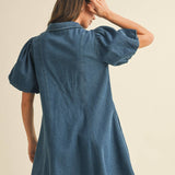 lasso bow denim dress