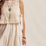Embroidered Lace Vest & Dress Set