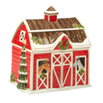 Horse Barn Christmas Cookie Jar