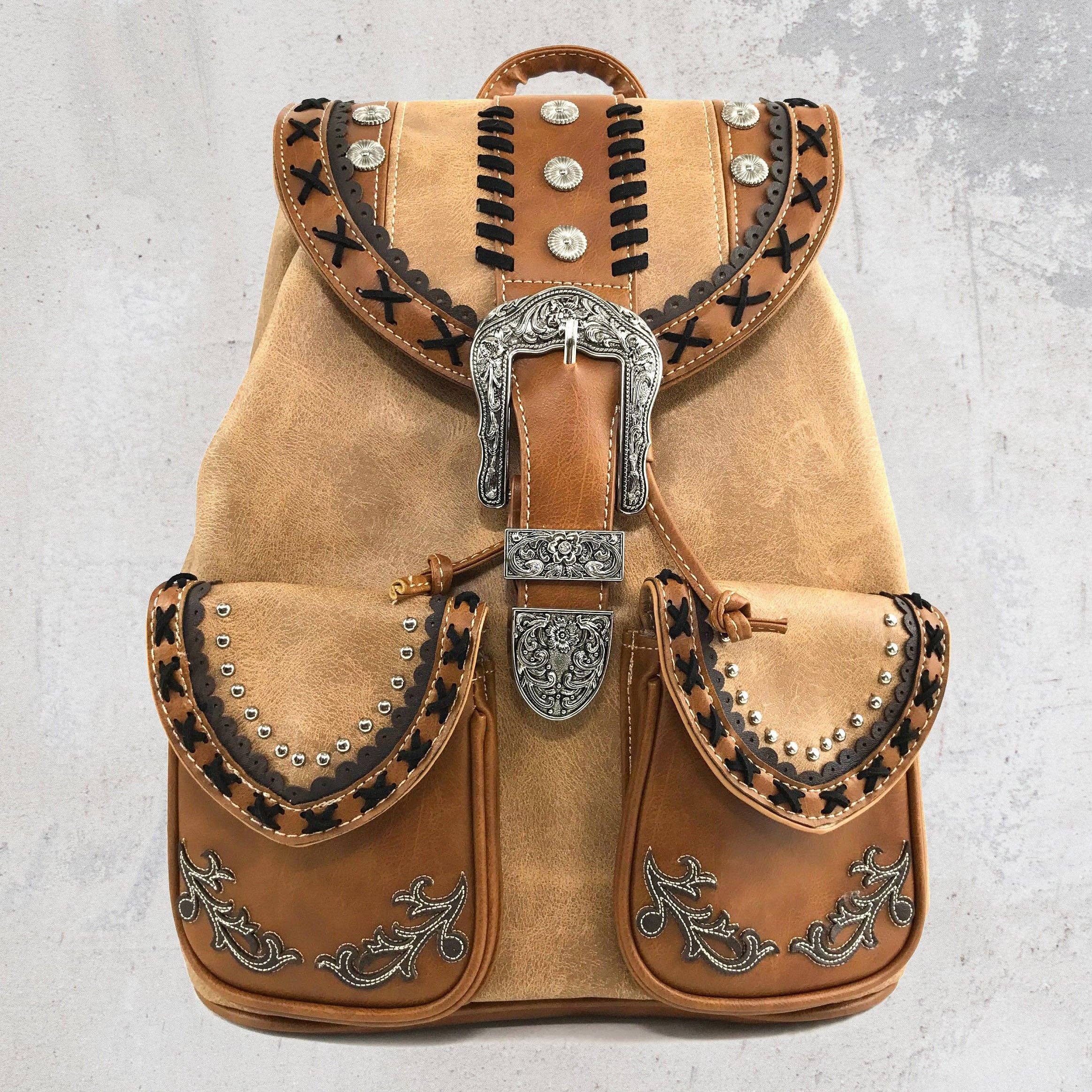 Western Belt Buckle Backpack