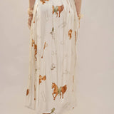 Equestrian Satin Maxi Skirt