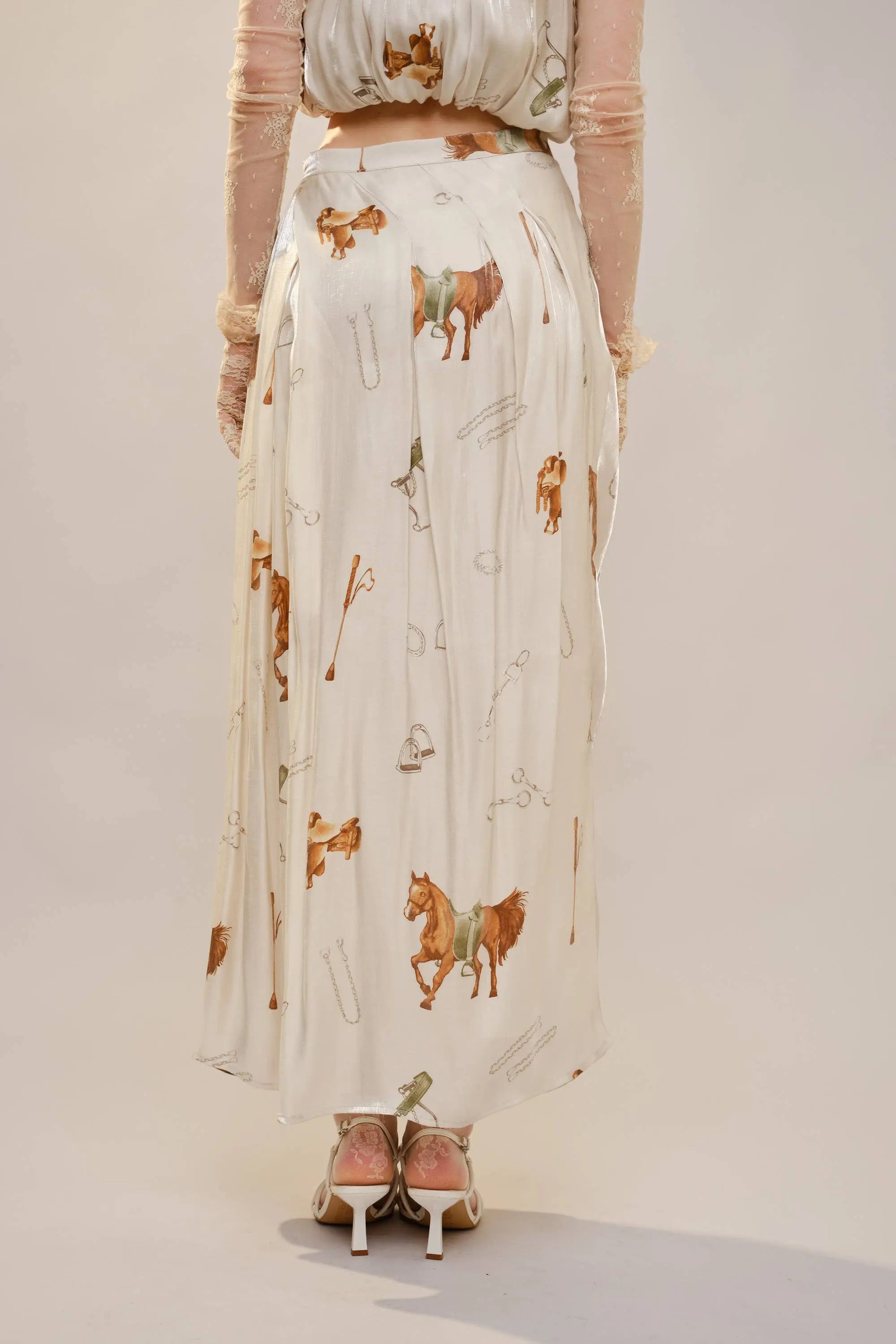 Equestrian Satin Maxi Skirt