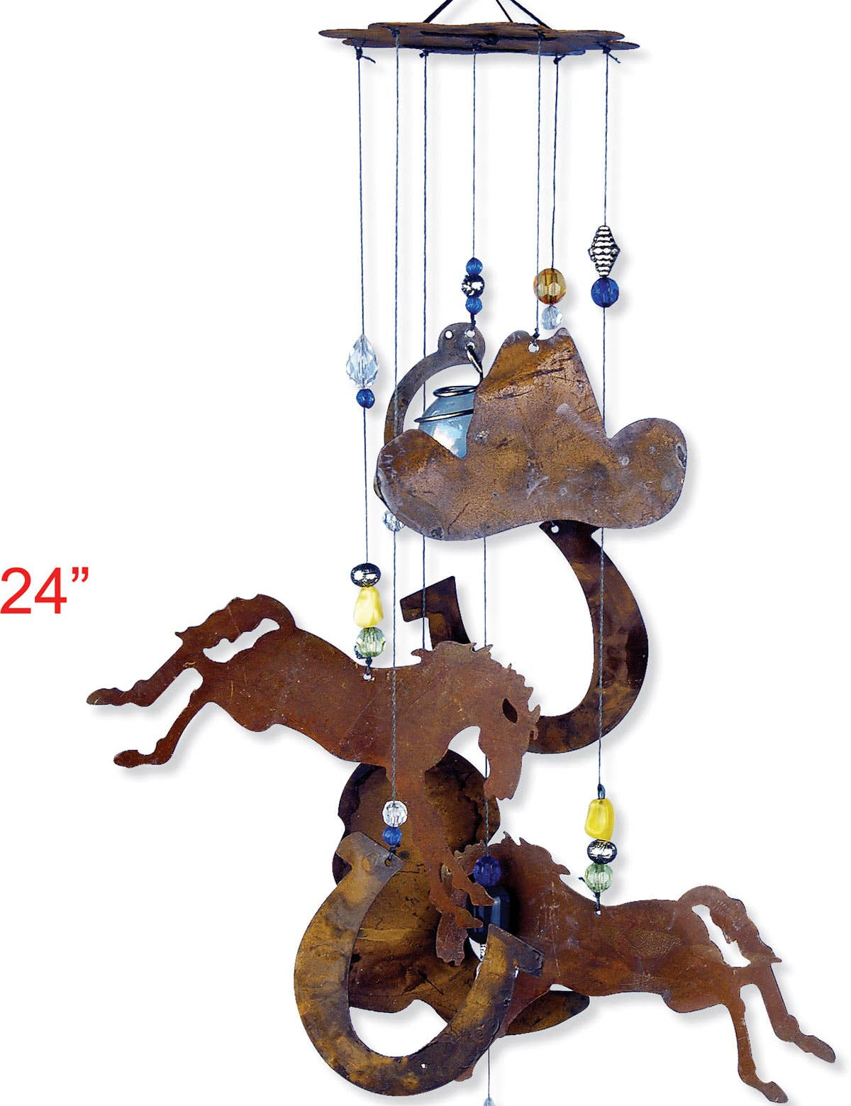 bronco cowboys wind chime