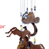 bronco cowboys wind chime