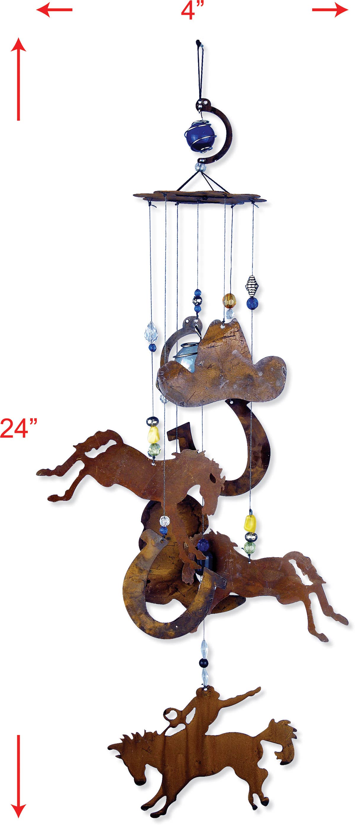 bronco cowboys wind chime