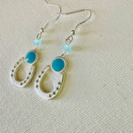 Lucky Horseshoe Aqua Dangles