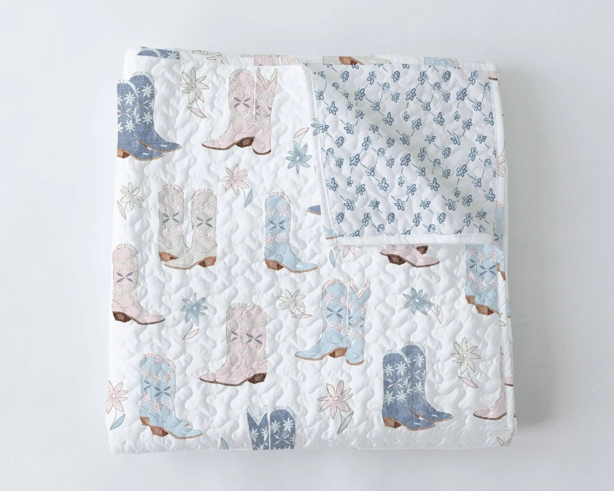Daisy Boots Pastel Handmade Quilt - Bridle Up Hope Shop