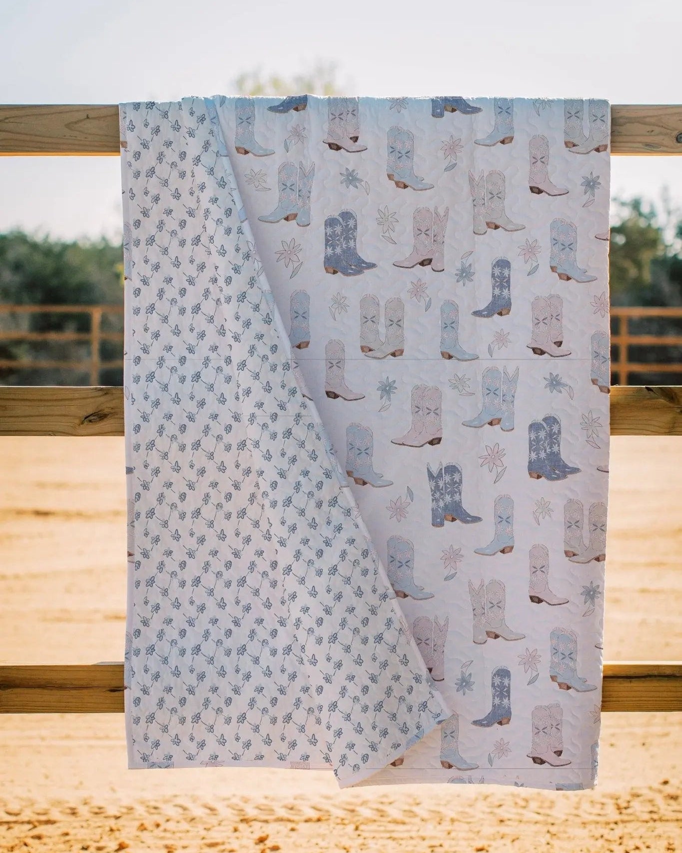 Daisy Boots Pastel Handmade Quilt - Bridle Up Hope Shop