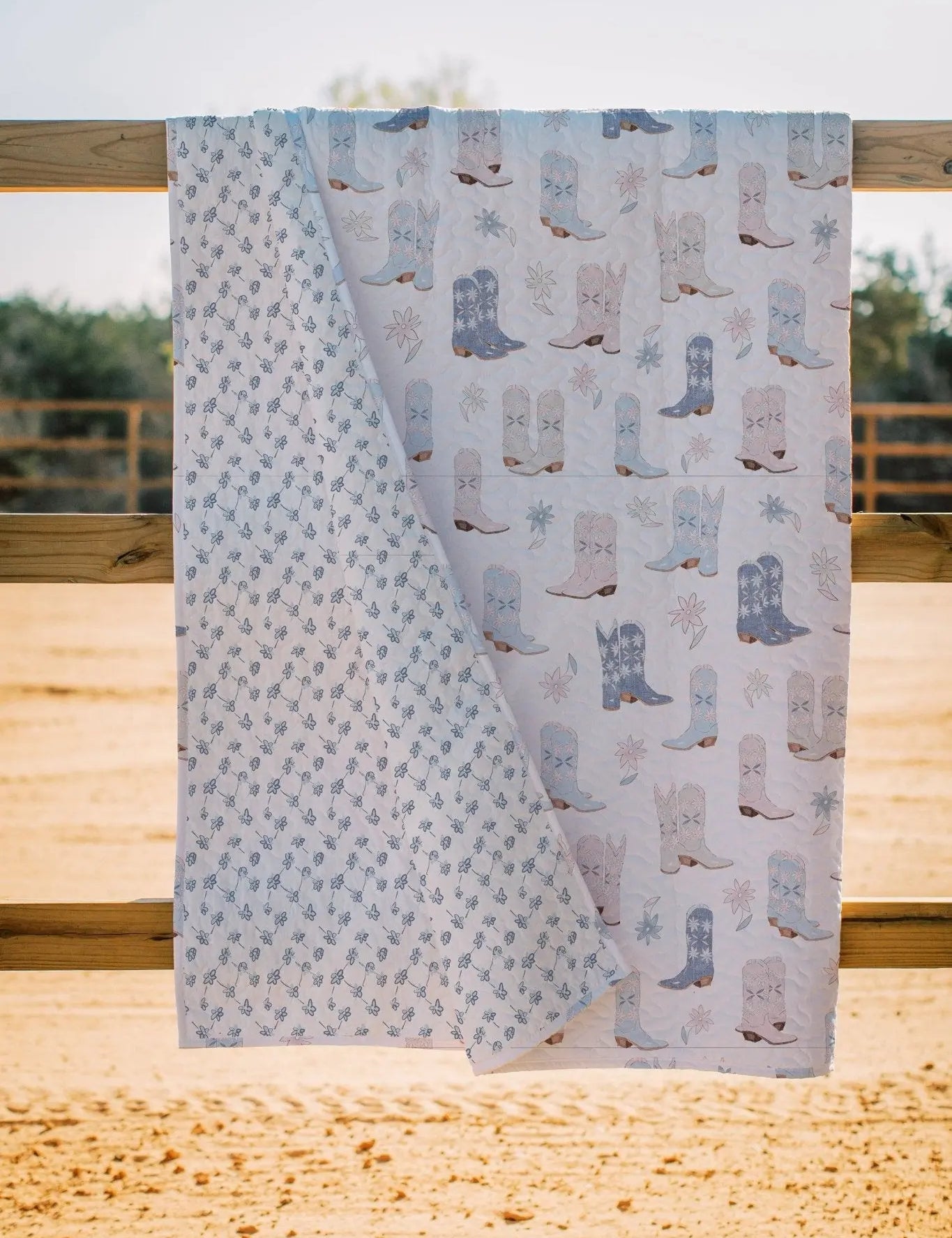 Daisy Boots Pastel Handmade Quilt - Bridle Up Hope Shop