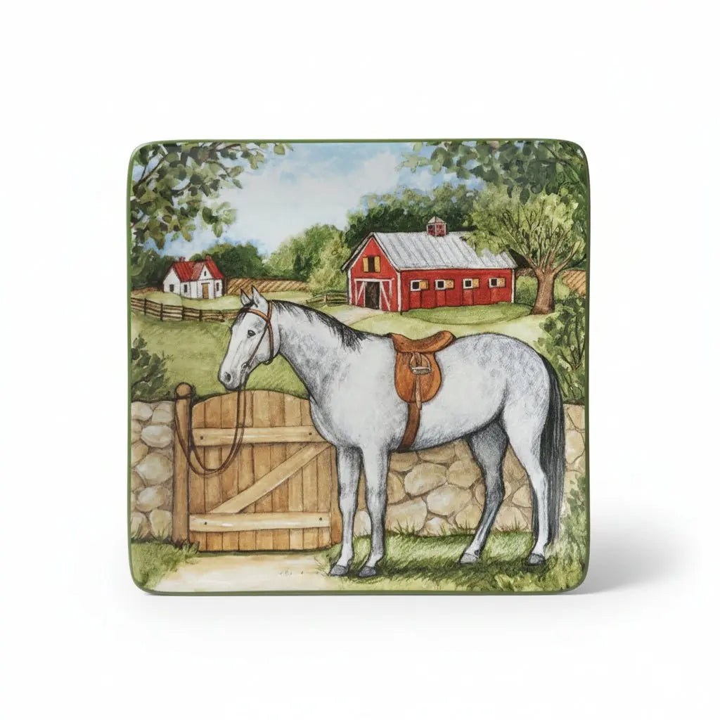 Dapple Gray Horse Dinner Plate