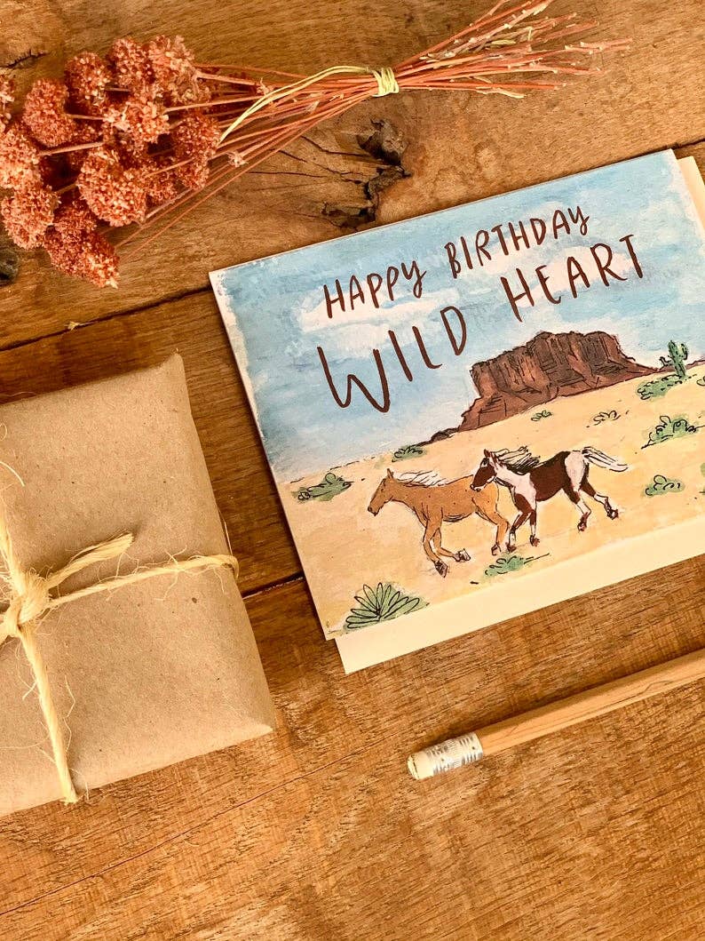 Happy Birthday Wild Heart Horse Card