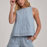Polly's Pinstripe Denim Set
