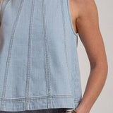 Polly's Pinstripe Denim Set